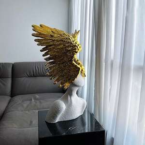 Ornement d'aile abstraite texturé sculptural vieilli de collection d'art pour coin d'art du salon - Product Image 4