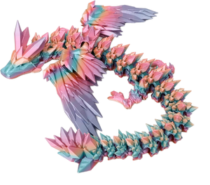 Jouet de <span class=keywords><strong>dragon</strong></span> <span class=keywords><strong>chinois</strong></span> articulé - <span class=keywords><strong>Figurine</strong></span> en cristal imprimée en 3D avec des ailes, ornement de bureau à collectionner - Product Image 1