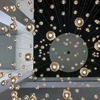 Lustre moderne en cristal de verre à bulles pour escalier, villa, salle à manger, salon, petit luminaire suspendu en cristal