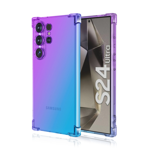 Funda Transparente para S24 Ultra con Esquinas Antigolpes, Bonitas Fundas Protectoras de TPU Suave con Degradado de Color para Samsung <span class=keywords><strong>Galaxy</strong></span> S23 S24 Ultra - Product Image 1