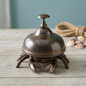 Figura de Cangrejo de Bronce, Campana de Escritorio, Temática Animal, Arte Fundido, Coleccionable - Product Image 1