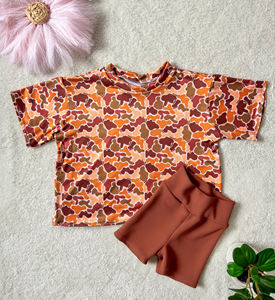 GSSO3559 Conjunto de Ropa para Niña Pequeña con Estampado de Flores Cian, Manga Corta, Venta al Por Mayor - Product Image 5