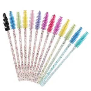 New Pink Eyelash Brush Spoolie Extensions Plastic Silicone Disposable Mascara Wands