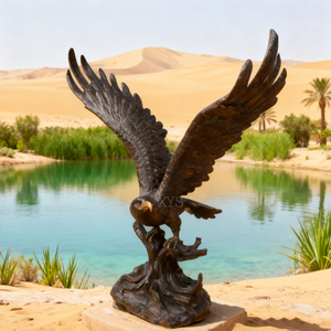 Grandes Sculptures d'aigle en bronze antique Prix d'usine Techniques de moulage et de placage Impression personnalisée Modèle grandeur nature - Product Image 1