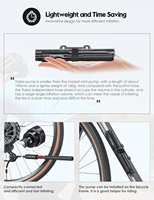 FAST Steel & Aluminum Mini Smart Bike Tire Pump with >160PSI Schrader Valve-Durable & Lightweight