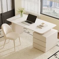 Meubles de bureau modernes les plus populaires pour la maison, table de bureau en pierre blanche, bureau d'écriture, table de rangement, mobilier de réception