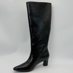 Bottes de cheville à talon épais et fermeture à glissière arrière à tête carrée, style coréen, hiver 2025, noires - Product Image 6