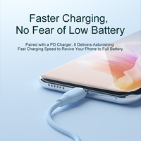 Cable USB Plano de Silicona Líquida con Revestimiento de PVC Tipo-C de Carga Rápida PD 5A, 2M, para Teléfono Móvil, Compatible con iPhone, Venta al Por Mayor de Fábrica