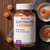 Complément alimentaire en bonbons gélifiés électrolytiques sans sucre, enrichi en vitamines, pour l'hydratation, haute qualité, 60 gommes, 180g, Fourniture OEM ODM