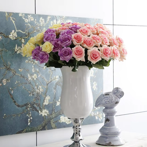 Hesper rosas de seda realistas Decoración de mesa de boda flores artificiales de imitación precio al por mayor tallo rosa para decoración del hogar - Product Image 6