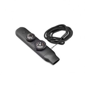 Sifflet multifonctionnel d'urgence 7-en-1 pour l'extérieur avec logo personnalisé imprimé à l'écran, lumière LED, thermomètre, boussole, modèle S081726A - Product Image 2