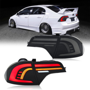 Feux arrière LED <span class=keywords><strong>JC</strong></span> améliorés pour <span class=keywords><strong>Honda</strong></span> Civic 8ème génération 2006-2011, avec animation de démarrage, clignotants et feux de freinage - Product Image 1