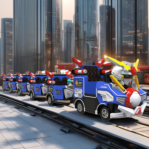 Haojile รถไฟวิ่งตามธีมนักรบ <span class=keywords><strong>GUNDAM</strong></span> ไฟฟ้าขนาดเล็กพร้อมระบบเกมแบบโต้ตอบไฟ LED สำหรับสวนสนุก - Product Image 1