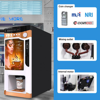 Distributeur commercial de thé et de café instantané avec boîte à lumière intelligente entièrement automatique à pièces avec distributeur automatique de tasses
