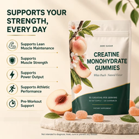 Permen Creatine untuk Dewasa, Pendukung Pra-Latihan, Penambah Energi & Kekuatan, Rasa Persik, Bentuk Khusus, 120 Buah, OEM HALAL