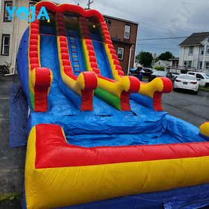 Château gonflable stable et anti-déchirure en PVC couleur unie à double piste avec toboggan, pour usage sec ou humide, idéal pour les aires de jeux intérieures pour enfants - Product Image 4