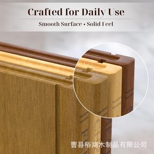 Book-Shaped Solid Wood Cutting Board Set 3Pcs Anti-Slip Kitchen Chopping Block For Meat Vegetables Bread - Product Image 4