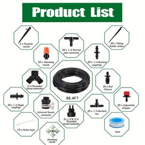Kit d'irrigation par micro-pulvérisation, tuyau PVC 30m, buse réglable, système d'arrosage automatique pour fleurs, jardinage et aménagement paysager - Product Image 5