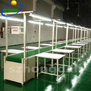 Endüstriyel Anti-Statik Montaj Hattı Tezgahı LED Işıklı - Elektronik Fabrikası için Ayarlanabilir Konveyörlü Üretim Masası - Product Image 6