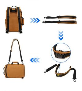 Comfortable Large Capacity Multi-functional <b>Convertible</b> Polyester Business Travel Laptop <b>Backpacks</b> Bag Men with Removable Strap - Product Image 4
