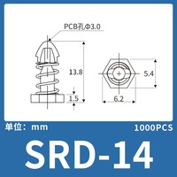 Rivets à ressort hexagonaux en nylon SRD pour la fixation des ventilateurs de circuits imprimés