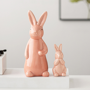 Buena Venta de fiesta vacaciones decoración del hogar forma de conejito de Pascua Rosa lindo conejo artículos de decoración del hogar decoraciones para el hogar para la sala de estar - Product Image 1