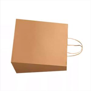 Bolsa de Compras Reutilizable de Lujo Color Marrón con Asa Flexiloop de Papel Kraft Laminado para Compras Ecológicas, Bolsas de Regalo, Sushi y Pizza - Product Image 2