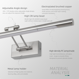 Lámpara de Pared Minimalista LED de Aleación de Aluminio con Pantalla Cilíndrica en Níquel Arena, Oro, Bronce, Negro, Blanco, Luz para Baño 3500K Blanco Cálido - Product Image 2