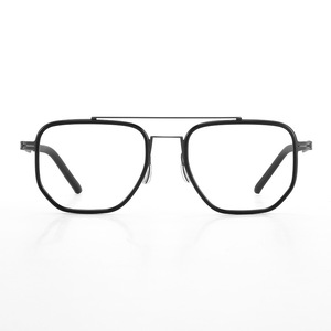 Monturas de Gafas Ópticas Rectangulares Linde para Hombre, Titanio Puro, Doble Puente, 2719 Danyang, Tamaño Mediano, Lentes de Plástico - Product Image 1