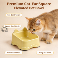 Bol surélevé pour animaux de compagnie avec oreilles de chat, antidérapant, pour l'alimentation des chats