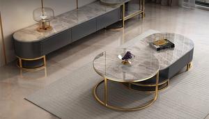 Chất lượng hiện đại sang trọng bằng đá cẩm thạch bằng gỗ LCD TV đứng tủ và Bàn cà phê đặt phòng khách phòng ngủ nổi thiết kế nội thất - Product Image 5