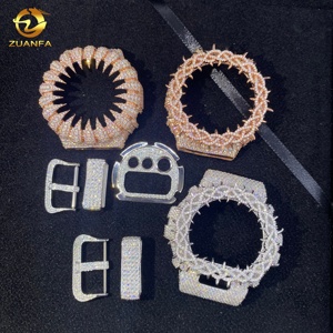 Accessoires de montre Iced Out Buss Down DW6900 GA2100 : Cadran, boîtier, lunette et boucle en argent 925 avec diamants Moissanite VVS D style Hip Hop - Product Image 1