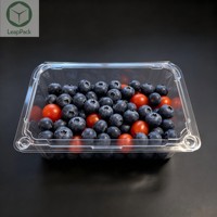 Barquette jetable en PET pour tomates cerises, emballage gaufré recyclable