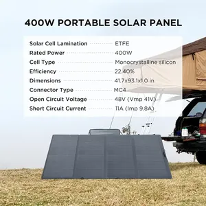 เครื่องกำเนิดไฟฟ้าพลังงานแสงอาทิตย์ ECO Flow Solar 400W 220W 160W แบบพับได้ พกพาสะดวก สำหรับใช้ในบ้าน ตั้งแคมป์กลางแจ้ง - Product Image 4