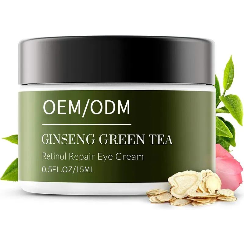 Creme para cuidados com os olhos Guangzhou Sem crueldade, anti-idade, clareador e vitamina C, chá verde, creme para os olhos, fabricante