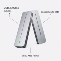 Casing SSD M.2 NVMe 10Gbps dengan Chip JMS583, Protokol Ganda, Aluminium Alloy, Disipasi Panas, Casing Hard Drive Eksternal