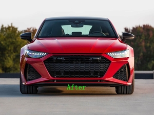 ชุดแต่งกันชนหน้า/หลังสไตล์ <span class=keywords><strong>RS</strong></span> สำหรับ <span class=keywords><strong>Audi</strong></span> A7 S7 RS7 ยี่ห้อ GT พร้อมฝาครอบไฟตัดหมอกแบบใหม่ วัสดุ PP ติดตั้งแบบขันสกรู ปี 2019-2024 - Product Image 5
