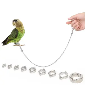 Stainless Steel Bird Outdoor Fly Training Activity Accessories Pet Birds Leash Foot Rings Parrot Flying Pigeon Leg Ring