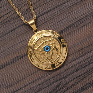 Collar Largo de Acero Inoxidable con Colgante de <span class=keywords><strong>Ojo</strong></span> de Horus <span class=keywords><strong>Egipcio</strong></span>, <span class=keywords><strong>Amuleto</strong></span> Wicca para Bodas, Aniversarios y Fiestas - Product Image 6