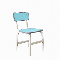 Chaise d'écolier avec structure en acier et assise en contreplaqué, chaise de classe pour l'étude en écoles primaires et secondaires