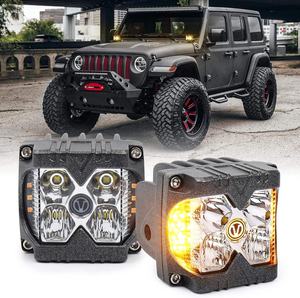 OVOVS - Luces LED Laterales con Luz Ámbar Sólida y Estroboscópica, Luces LED Dobles Laterales para Todoterreno, para Jeep, Camioneta, ATV, SUV, UTV, 4x4 - Product Image 1