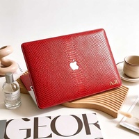 Étui rigide en cuir de lézard marron à imprimé léopard Yihe pour MacBook Air 2022 A2681 Macbook Pro
