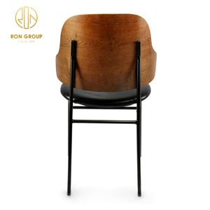 Silla de Comedor Popular de Madera de <span class=keywords><strong>Roble</strong></span> Americano con Respaldo Curvo, Muebles para Restaurante <span class=keywords><strong>y</strong></span> Cafetería, con Cuero <span class=keywords><strong>y</strong></span> Metal - Product Image 6