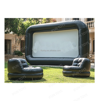 Carpa Inflable para Cine en Casa al Aire Libre, Carpa Semiesférica con Sillas y Pantalla de Cine para Niños