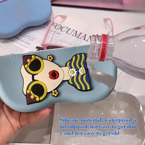 Multifunctional Portable Cute 3D Girl Silicone Sunglasses Case with Braided Lanyard Shockproof Eyeglass Protector for Women - Product Image 3