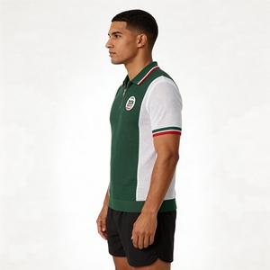 Suéteres Personalizados BSCI/WRAP para Hombre, Estilo Mexicano, Tejido Waffle, <span class=keywords><strong>Jersey</strong></span> de Fútbol de <span class=keywords><strong>Punto</strong></span> Calado, 100% Algodón, Polo de Manga Corta - Product Image 3