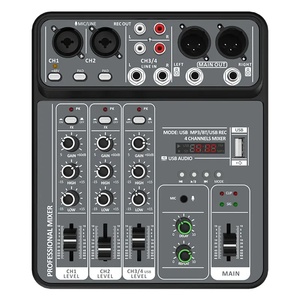 G4 <span class=keywords><strong>Mini</strong></span> 4-Kanal Professioneller Metall- & Kunststoff-Audiomixer <span class=keywords><strong>DJ</strong></span>-<span class=keywords><strong>Controller</strong></span> mit Geräuschunterdrückung USB für Bühneneinsatz - Product Image 1