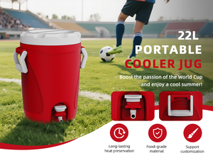 LIHENG Distributeur <span class=keywords><strong>d</strong></span>'<span class=keywords><strong>eau</strong></span> réutilisable <span class=keywords><strong>de</strong></span> 22 L, boîte isotherme ronde en plastique, grande capacité, <span class=keywords><strong>réservoir</strong></span> <span class=keywords><strong>de</strong></span> congélation commercial pour le camping commercial - Product Image 4