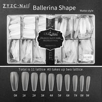 ZYZC élégant amande carré cercueil Stiletto 500/600 pièces ABS clair naturel faux Gel-X ongles conseils doux conception française pour le doigt