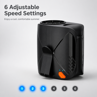 Ventilateur de ceinture rechargeable en plastique 2026, mains libres, à clipser, portable et personnalisable, 6000 mAh, 6 vitesses, pour la maison, l'extérieur et le camping